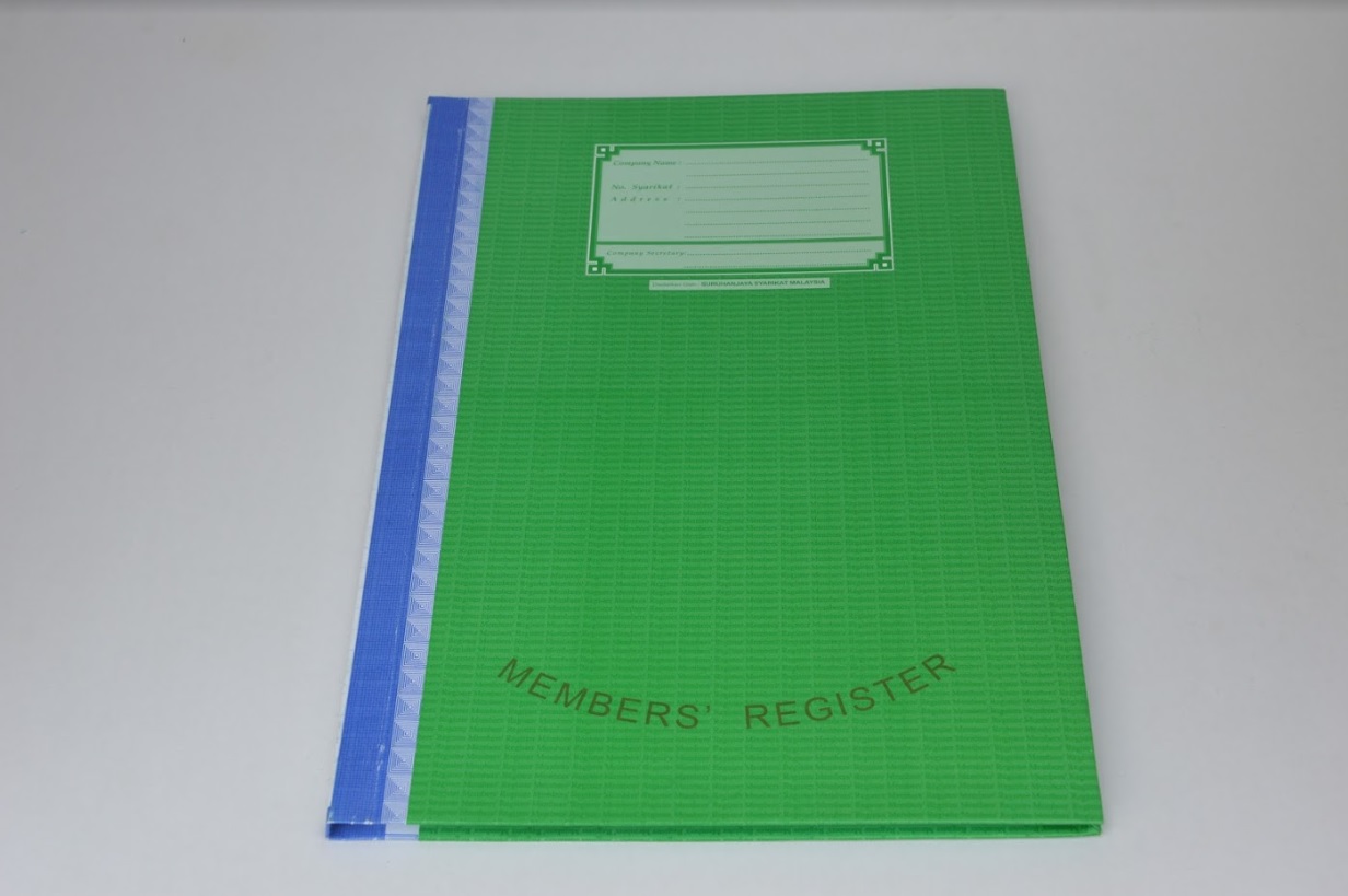 Members' Register book — green hardcover