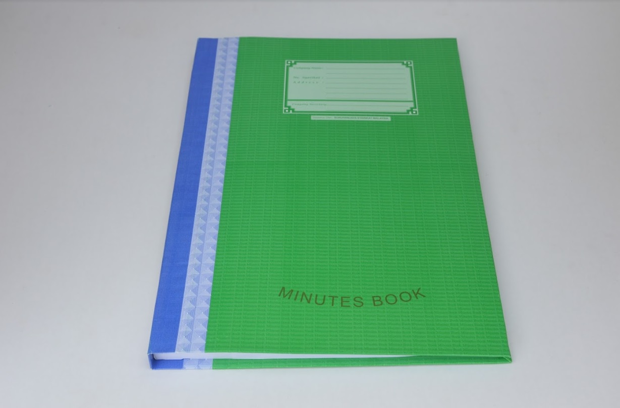Minutes Book — green hardcover